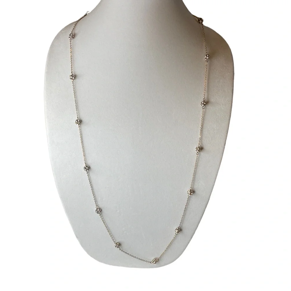 The Limited Gold And Rhinestone Necklace - Picture 1 of 7
